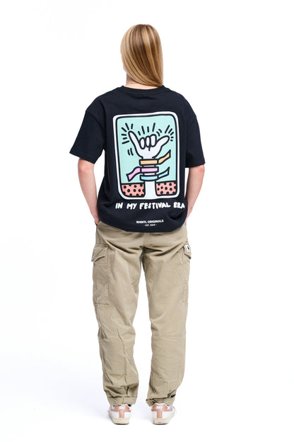 Oversize T-Shirt Festival Bändeli black