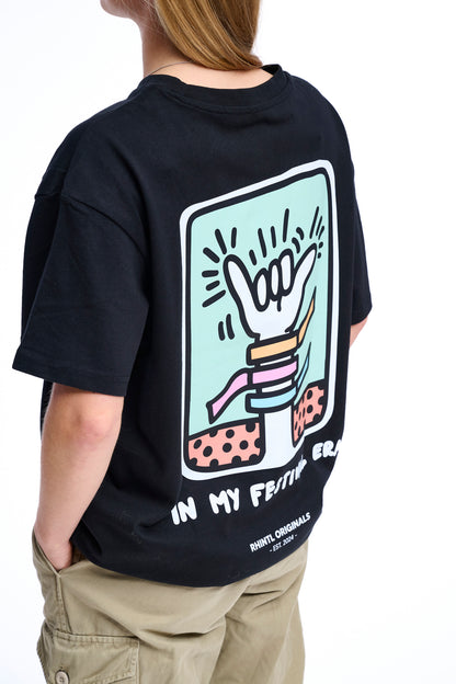 Oversize T-Shirt Festival Bändeli black