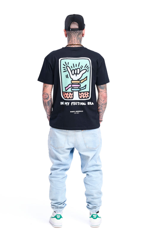 Oversize T-Shirt Festival Bändeli black