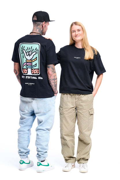 Oversize T-Shirt Festival Bändeli black