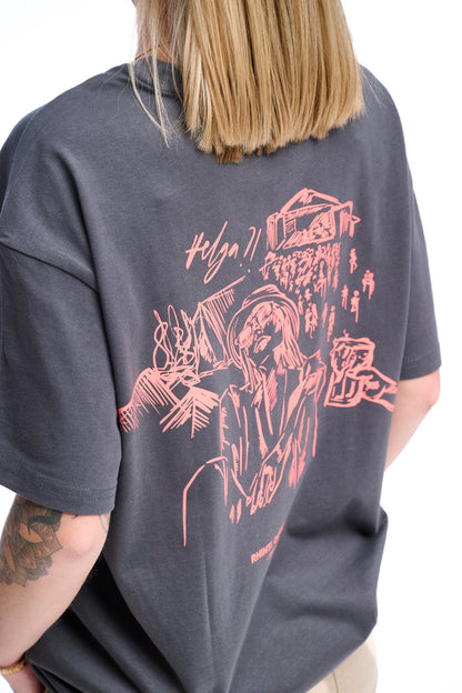 Oversize T-Shirt Festival Mood darkgrey