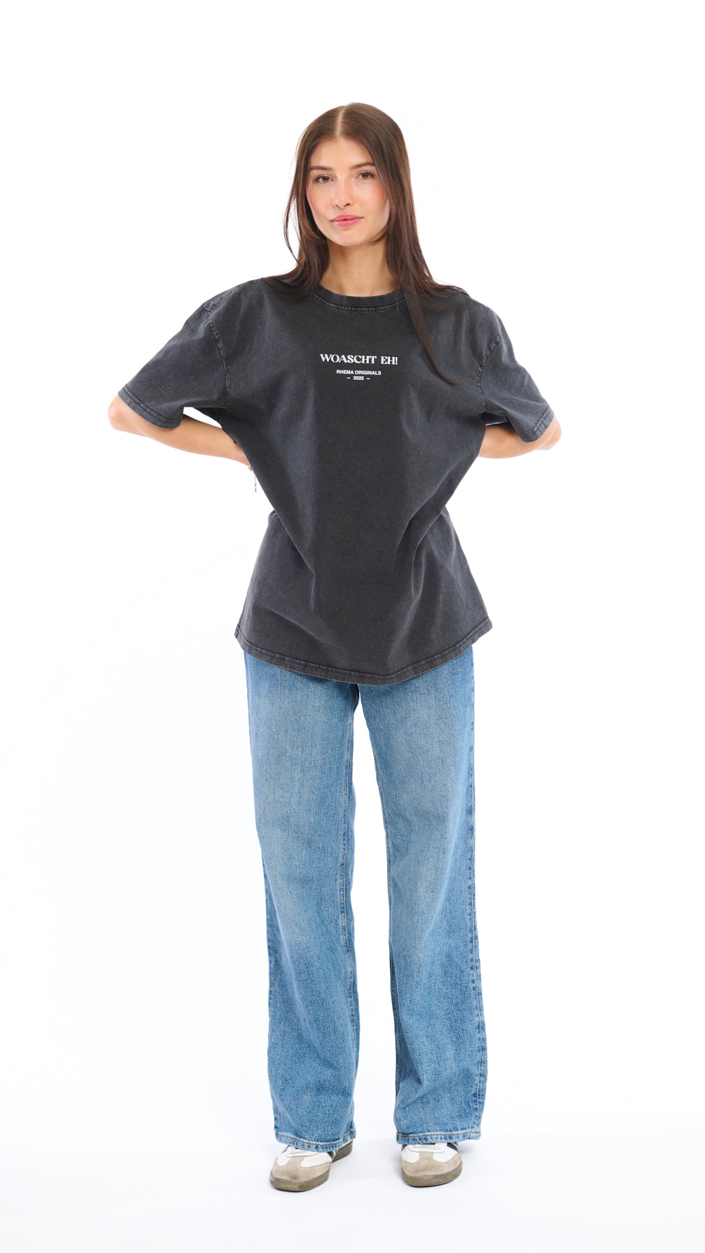 Washed Oversize T-Shirt black "RHEMA"