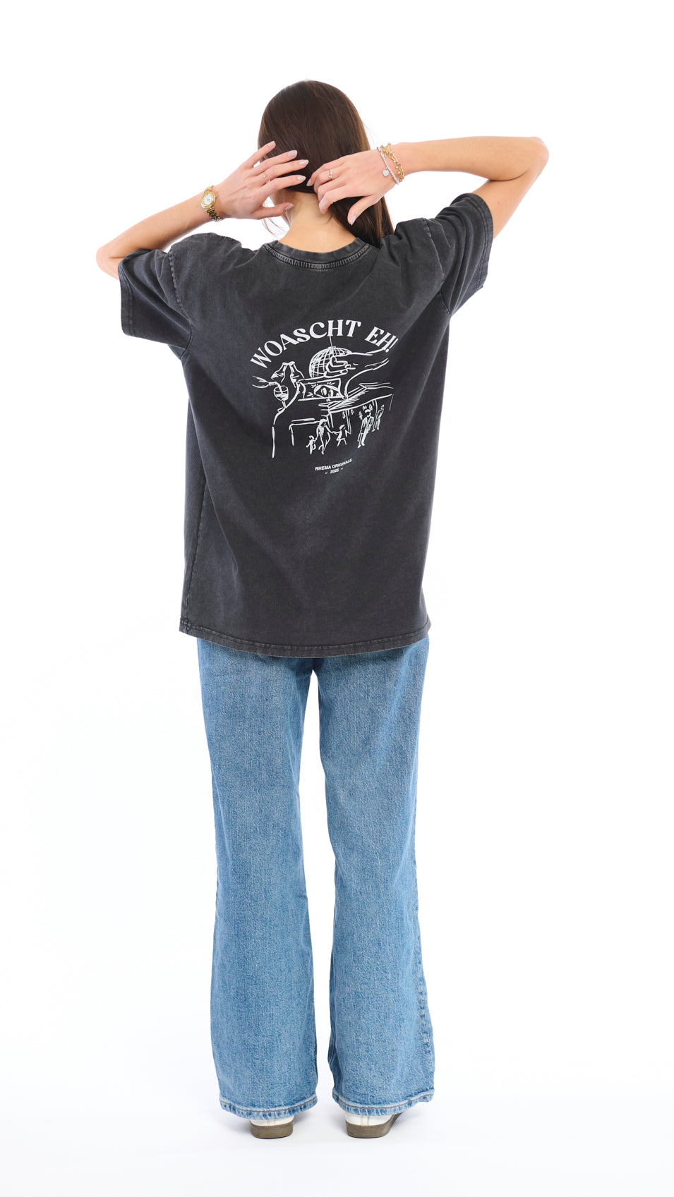 Washed Oversize T-Shirt black "RHEMA"