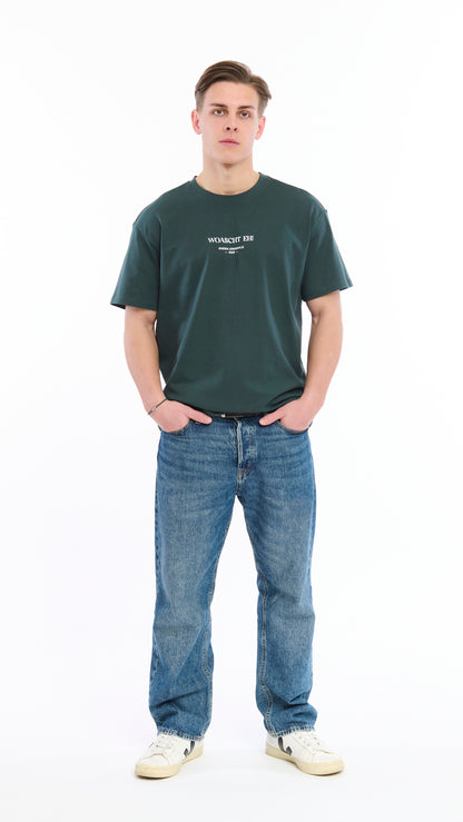 Heavy Oversize T-Shirt bottlegreen "RHEMA"