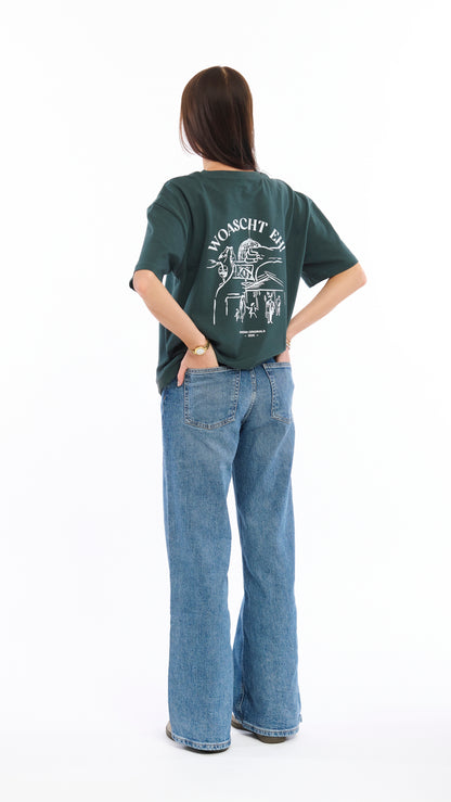 Heavy Oversize T-Shirt bottlegreen "RHEMA"