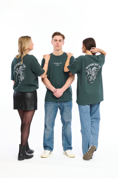 Heavy Oversize T-Shirt bottlegreen "RHEMA"