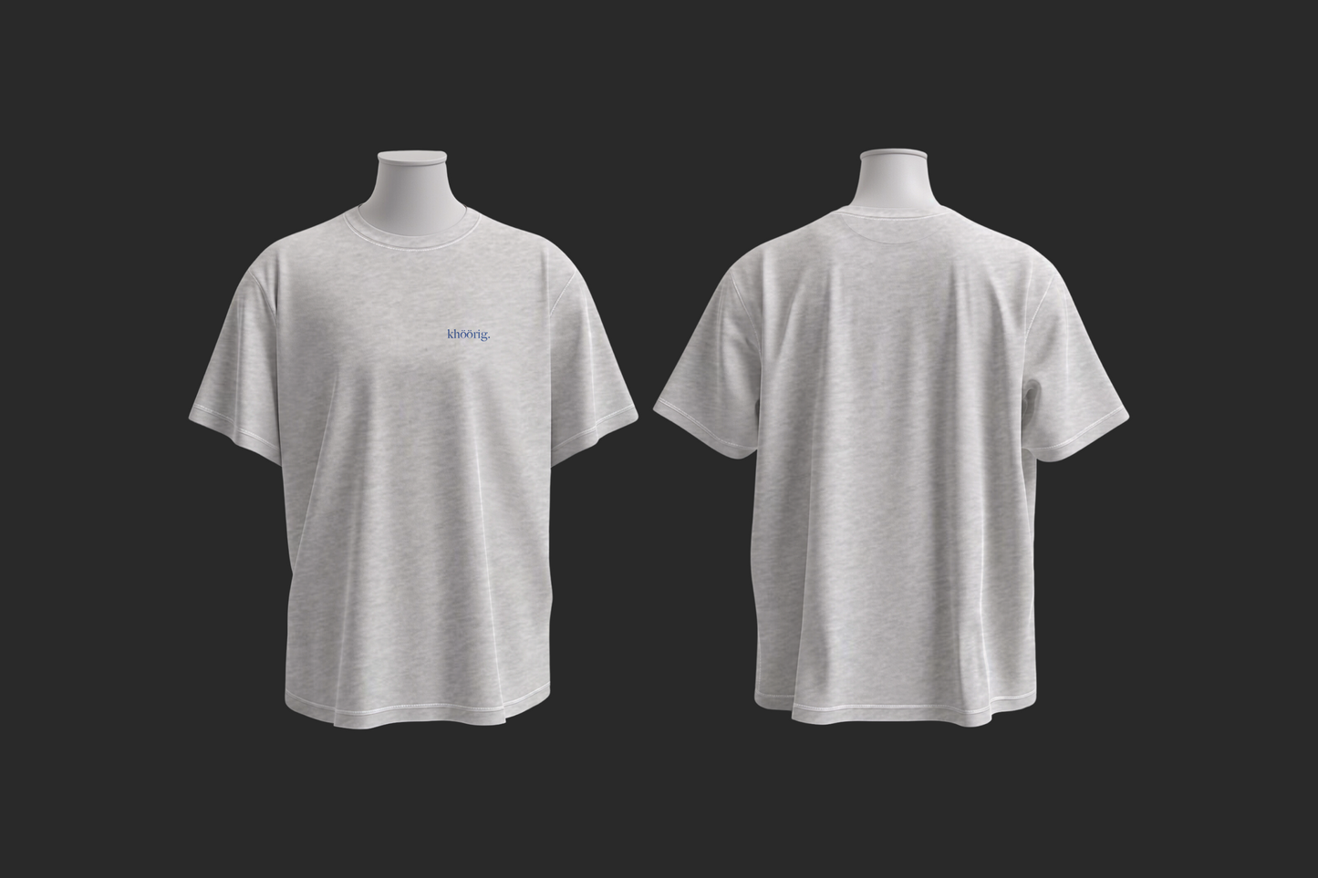 " khöörig." Oversize T-Shirt cool heather grey