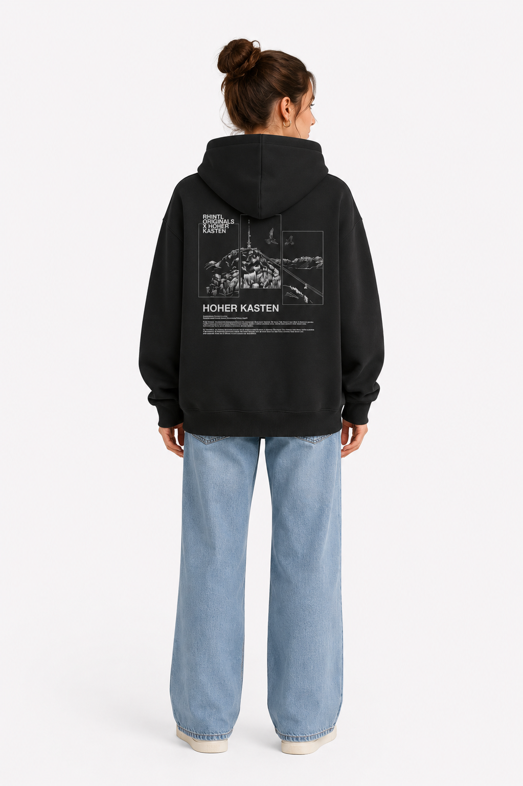 Fluffy Hoodie Hoher Kasten black