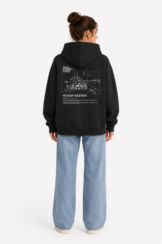 Fluffy Hoodie Hoher Kasten black