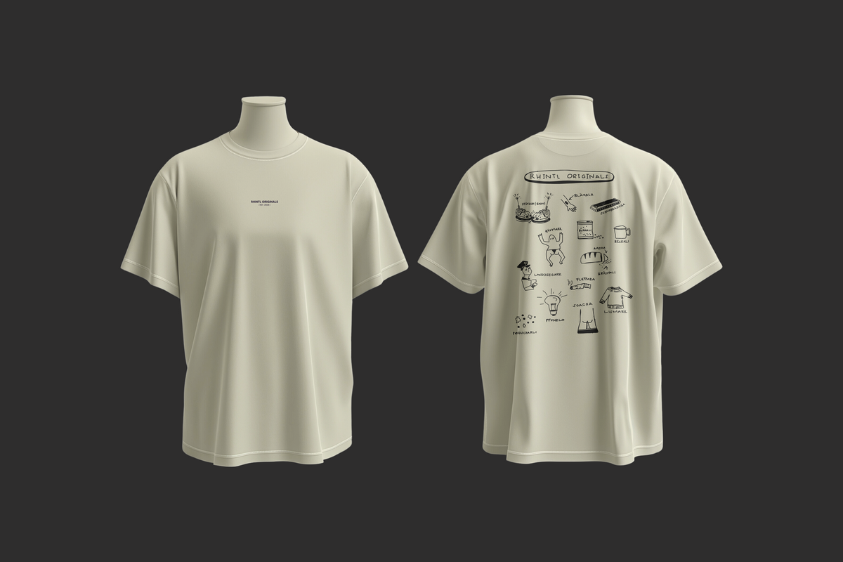 Oversize T-Shirt Rhintaler Skribbl cream