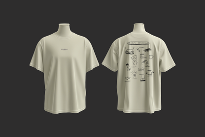 Oversize T-Shirt Rhintaler Skribbl cream
